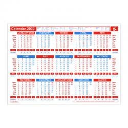 5 Star Office 2022 Wall or Desk Calendar Jan 2022-March 2022 A4 297x210mm White