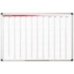 Bi-Office 365-Day Annual Magnetic Whiteboard Planner Aluminium Frame 900x600mm