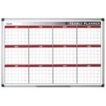 Bi-Office Annual Magnetic Whiteboard Planner Aluminium Frame 900x600mm