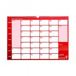 5 Star Office 2022 Wall Calendar Month to View Wirebound 135gsm Paper 249x231mm White/Red 156709