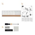 Nobo Small Magnetic Whiteboard Weekly Planner 585x190mm Grey - Image 2