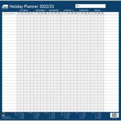 Sasco 2022/23 Fiscal Holiday Year Wall Planner with wet wipe Pen & sticker pack; Double Sided Poster Style; 412W x 416Hmm - Outer carton of 10