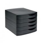 5 Star Elite Desktop Drawer Set 5 Drawers A4 & Documents up to 260x350mm Black