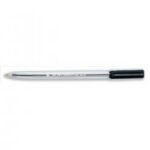 5 Star Office Ball Pen Clear Barrel Medium 1.0mm Tip 0.7mm Line Black Pack of 50