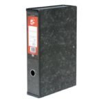 5 Star Office Box File 75mm Spine Lock Spring Foolscap Marbled
