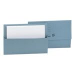 5 Star Office Document Wallet Half Flap 250gsm Recycled Capacity 32mm Foolscap Blue Pack of 50