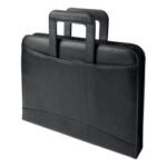5 Star Office Zipped Conference Ring Binder with Handles Capacity 60mm Leather Look A4 Black