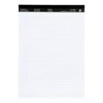 5 Star Office Executive Pad Headbd 60gsm Ruled with Blue Margin Perforated 100pp A4 White Paper Pack of 10