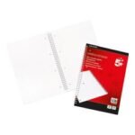 5 Star Office Notebook Wirebound 70gsm Ruled and Margin Perforated Punched 4 Holes 100pp A4 Red Pack of 10