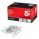 5 Star Office Paperclips Metal Large Length 33mm Plain Pack of 100