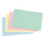 5 Star Office Record Cards Ruled Both Sides 6x4in 152x102mm Assorted Pack of 100