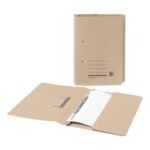 5 Star Office Transfer Spring Pocket File Recycled Mediumweight 285gsm Capacity Foolscap Buff Pack of 25