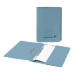 5 Star Office Transfer Spring Pocket File Recycled Mediumweight 285gsm Foolscap Blue Pack of 25