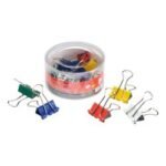 5 Star Office Foldback Clips 19mm Assorted Colours Pack of 12