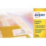 Avery Franking Labels 2 per sheet 140x38mm White FL01 1000 Labels
