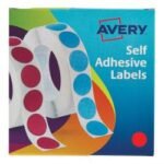 Avery Labels in Dispenser on Roll Round Diam.19mm Red 24-506 1120 Labels
