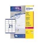 Avery Addressing Labels Laser Jam-free 21 per Sheet 63.5x38.1mm White L7160-40 840 Labels