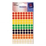 Avery Packet of Labels Colour Coding Diam.8mm Assorted 32-291 560 Labels