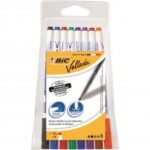 Bic Velleda Marker Whiteboard Dry-wipe 1721 Fine Bullet Tip 1.6mm Line Assorted 1199005728 Pack of 8