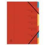 Exacompta Europa 7-Part Organiser 400gsm Pressboard A4 Red