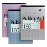 Pukka Pad Refill Pad Headbound 80gsm Ruled Margin Punched 4 Holes 160pp A4 Assorted REF80/1 Pack of 6