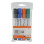 5 Star Office Flipchart Marker Bullet Tip Water-based 2mm Line Wallet Assorted Colours Pack of 4