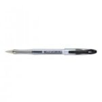 5 Star Office Roller Gel Pen Clear Barrel 1.0mm Tip 0.5mm Line Black Pack of 12