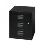 Bisley 3 Drawers Home Filing Cabinet A4 413x400x525mm Black