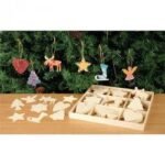 Christmas Wooden Decoration 9 Designs Pack of 72
