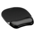 Fellowes Crystal Mouse Mat Pad with Wrist Rest Gel Black