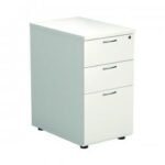 First 3 Drawer Desk High Pedestal 404x600x730mm White