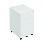 First 3 Drawer Under Desk Pedestal Steel 380x470x615mm White