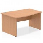 Impulse Panel End 1400 Left Hand Wave Desk Oak