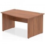 Impulse Panel End 1400 Right Hand Wave Desk Walnut