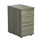 Jemini 3 Drawer Desk High Pedestal 404x600x730mm Grey Oak