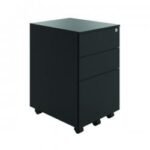 Jemini Contract Steel 3 Drawer Mobile Desk Pedestal 380x470x615mm Black