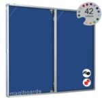 Magiboards Blue Felt Lockable Noticeboard Display Case Portrait 600x900mm