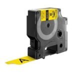 Dymo Rhino Industrial Vinyl Tape 19mmx5.5m Black on Yellow