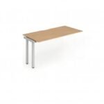 Single Ext Kit Silver Frame Bench Desk 1200 Beech