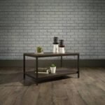 Teknik Office Industrial Style Coffee Table Smoked Oak EffectSmoked Oak Effect Durable Black Metal Frame Open Shelving