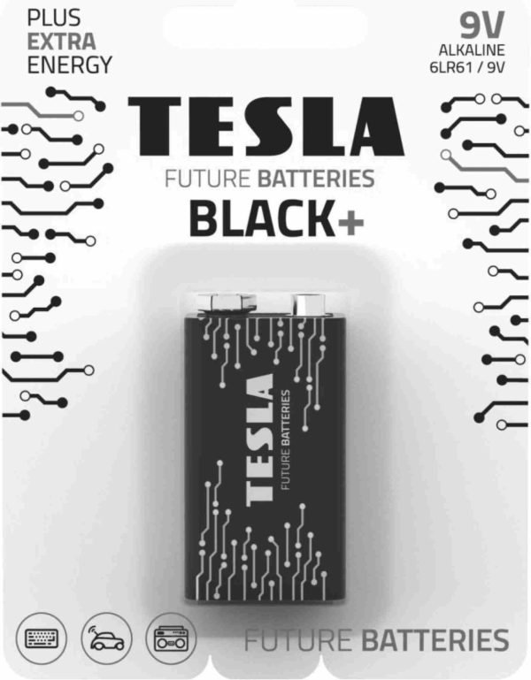 TESLA DRY BATTERIE 9V BLACK 6LR61/BLUSTER FOIL 1PC