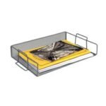 5 Star Office Mesh Letter Tray Scratch Resistant Stackable Side Load Landscape Foolscap Silver