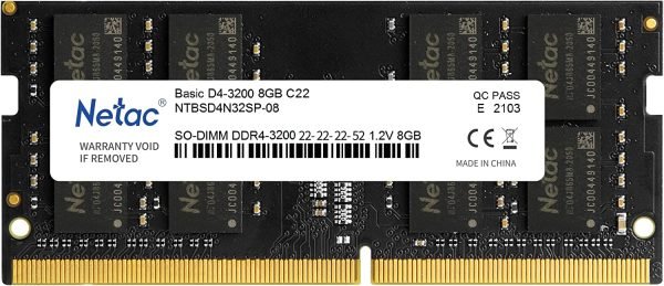 NETAC RAM NB SO DDR4–3200 8G C22