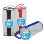 Tiger Tuff Bag Cylinder Pencil Case Polypropylene 550 Micron Clear with Assorted Colour Zips