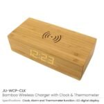 Bamboo Wireless Charger with Clock - Image 2