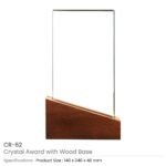 Crystal Awards with Wood Base in Black Hardboard Box - Image 5