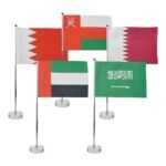 Flag with Metal Pole & Silver Plated Plastic Base