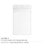 Vertical ID Card Holder with Resealable Zip - Image 3