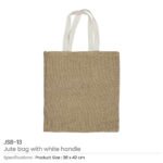 Jute Bags with White Handles, Long-lasting & Eco-friendly - Image 4