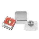 Square Metal Badges with Butterfly Clutch - Image 4